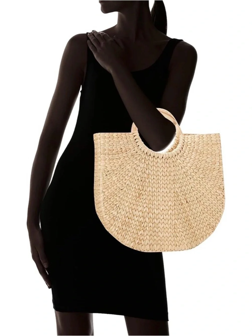 NWT- The Drop Jileen Top Handle Straw Bag